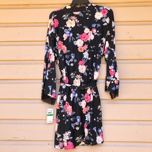 Flora Nikrooz Floral Robe Black Lace Fiona Butter - Picture 9 of 9